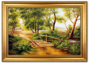 "Landscape with Bridge" Handwork Oil Paintings Canvas G120006