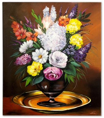 Flower vase handmade oil paintings canvas oil painting picture G118674