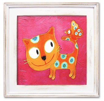 Colorful Cat Lover Handmade Oil Paintings Canvas Oil Painting G120402