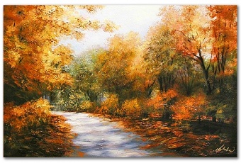 Autumn Path Handicraft Oil Paintings Canvas Oil Painting Picture Pictures G119350