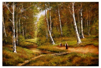 Autumn hike Handicraft Oil paintings Canvas oil painting Picture G119103