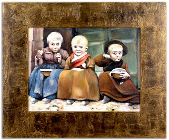 "Three Children" crafts oil paintings canvas oil painting picture G116401