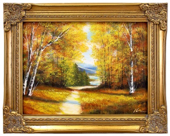 Autumn path handicraft oil paintings canvas oil picture image pictures G05684