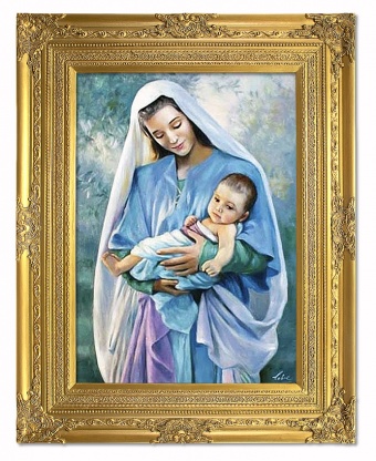 Mary with Child Handicrafts Oil Paintings Canvas Oil Painting Picture G06299