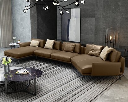 Italian Furniture Living Room Corner Sofa Couch Upholstery Luxury Sofa Corner Set Leather On stock