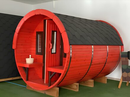 Round barrel sauna cabin outdoor wooden sauna massive wood sauna 300cm 4 persons