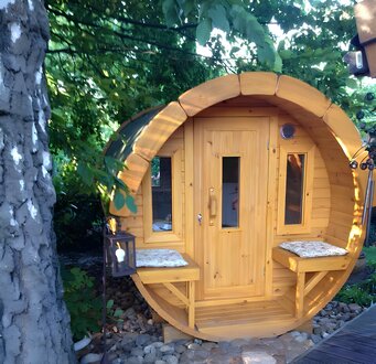 Sauna barrel sauna for 6-8 people, garden sauna, private saunas, wooden sauna.