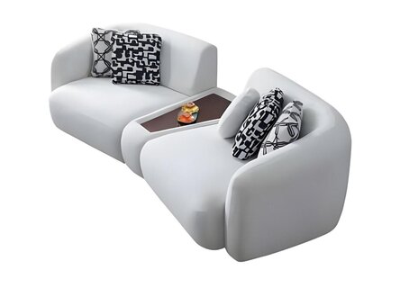 Sofa 3-seater upholstered sofa textile seat white design couch modern fabric sofas.