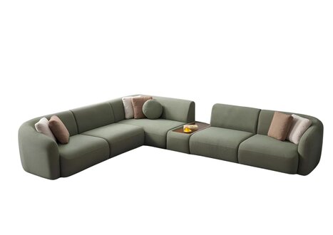 Corner fabric corner sofa L-shape sofa couch design cushions upholstered textile modern