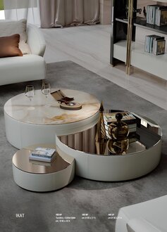 Coffee table 3-piece set, designer coffee tables for living room furniture, Italy Bizzotto tables.