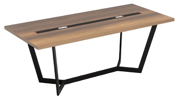 Desk Office Table Wood Wooden Furniture Brown Rectangular Workspace