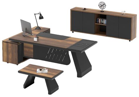 Work table table sideboard office furniture desk 3-piece set furniture