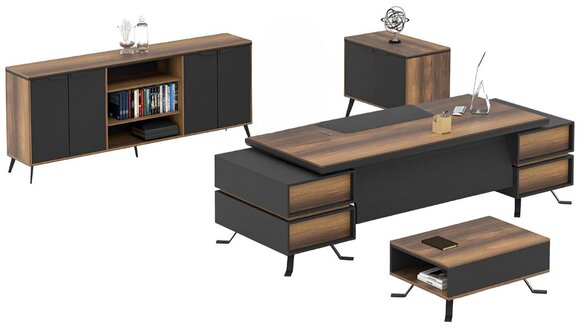 Work table desk sideboard office furniture desk 4-piece set muebles.