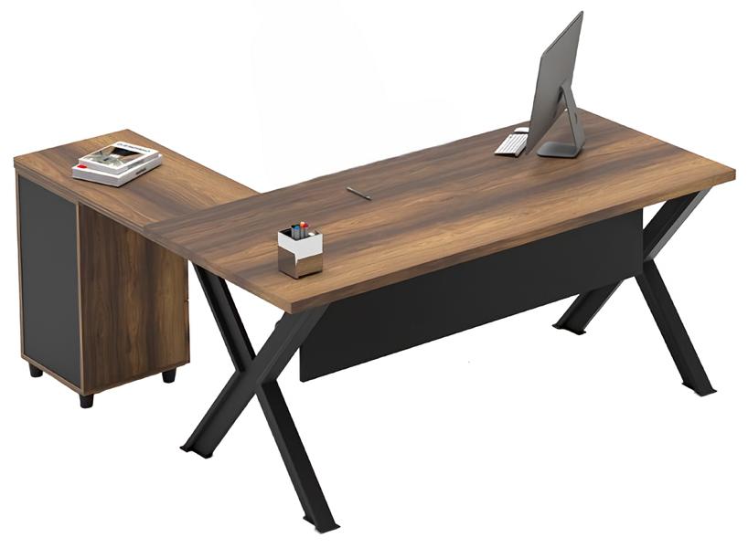 Corner table storage table workstation brown black