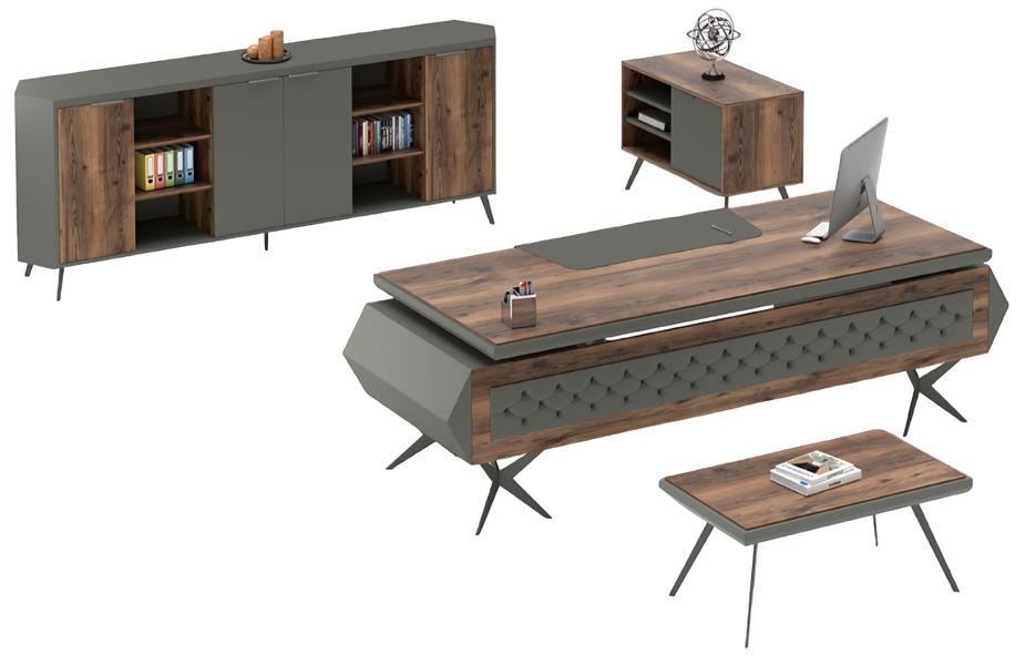 Work table desk sideboard office furniture 4-piece set.