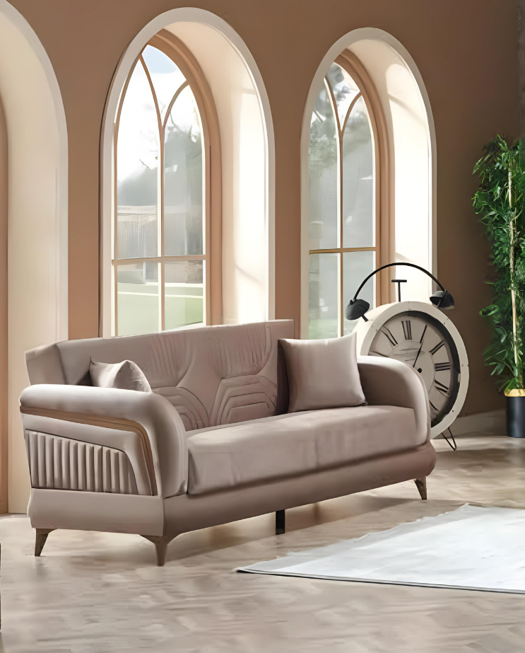 Modern Upholstered Furniture Sofa 3-Seater Design Couch Three-Seater Upholstered Sofa