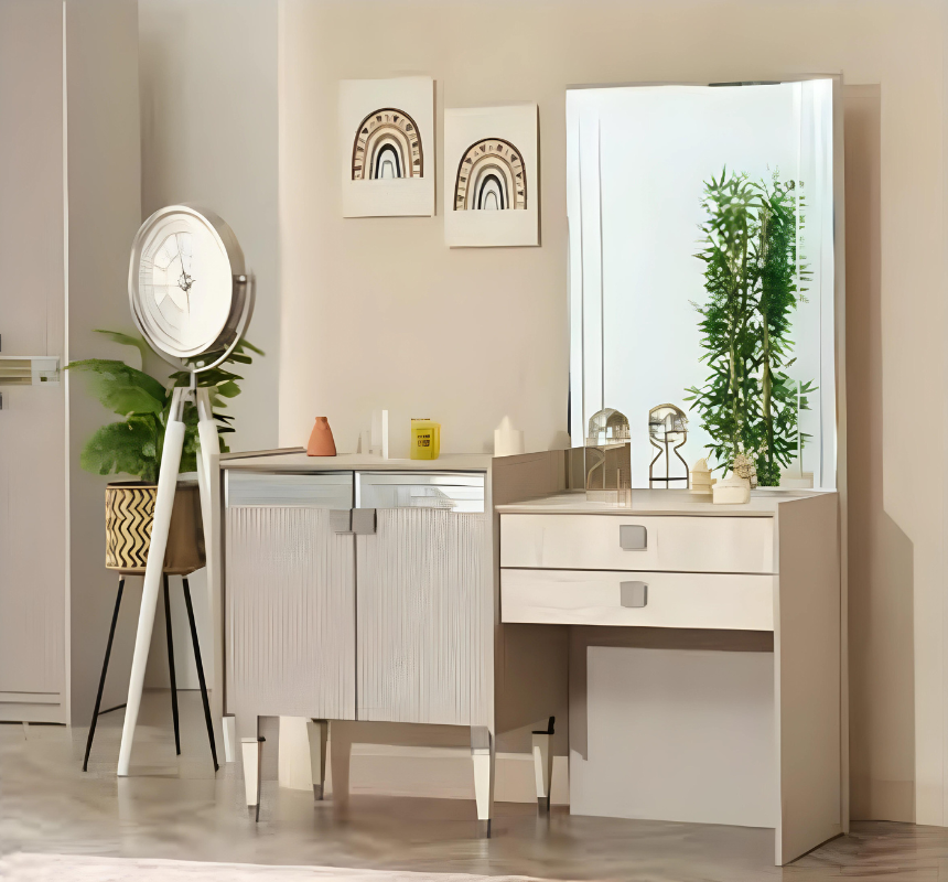 Bedroom luxury furniture dressing table with mirror wooden design modern