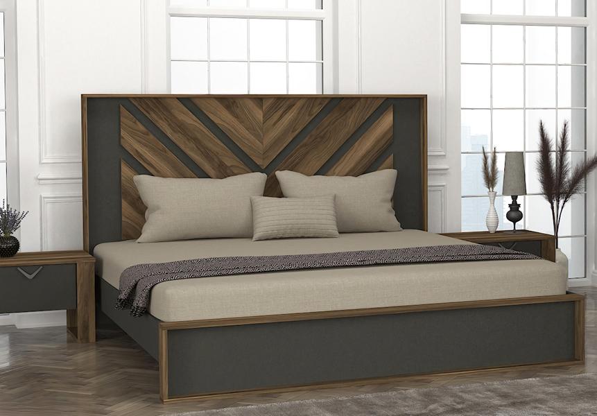 Modern upholstered bed bed bed frame double bed 180x200 gray marital bed