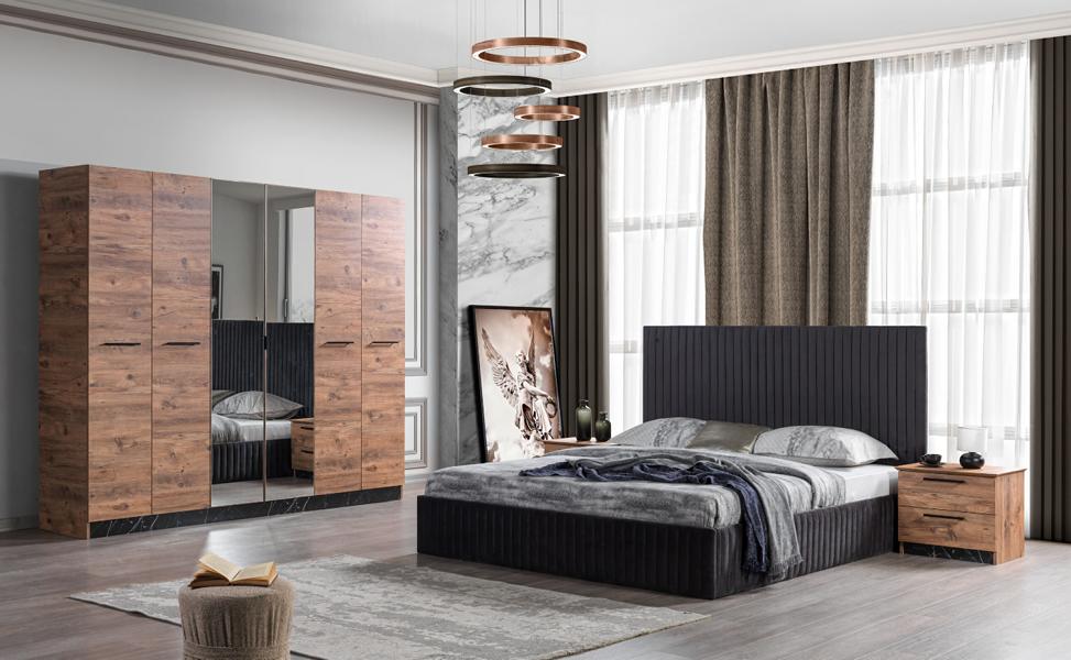 Modern bedroom furniture set complete bedroom brown 4-piece