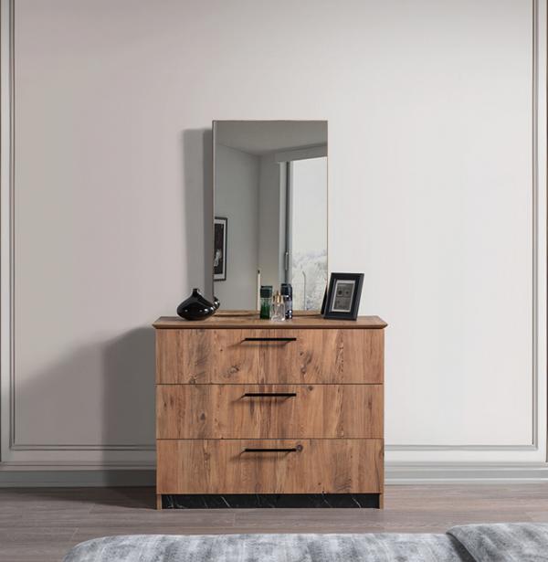 Bedroom luxury dressers with mirror white modern furniture stylish 2-piece set