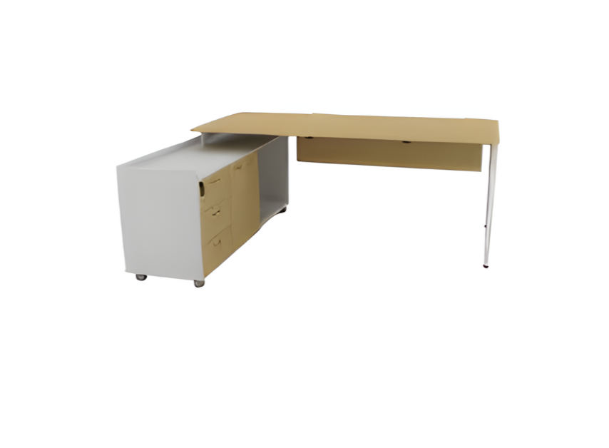 Stylish corner office desk luxury wooden furniture work desk beige table