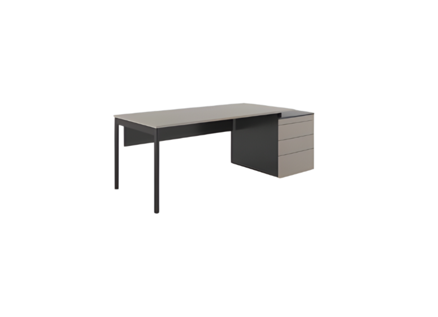 Stylish office desk gray black luxury office furniture desk drawers