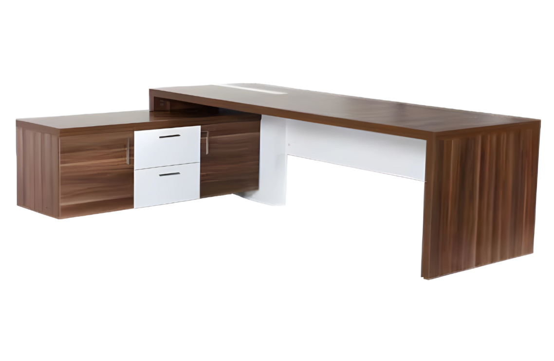 Modern corner office desk luxury furniture wood brown white office furniture work table