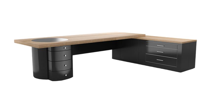 Modern office desk black brown corner desk luxury wood furniture