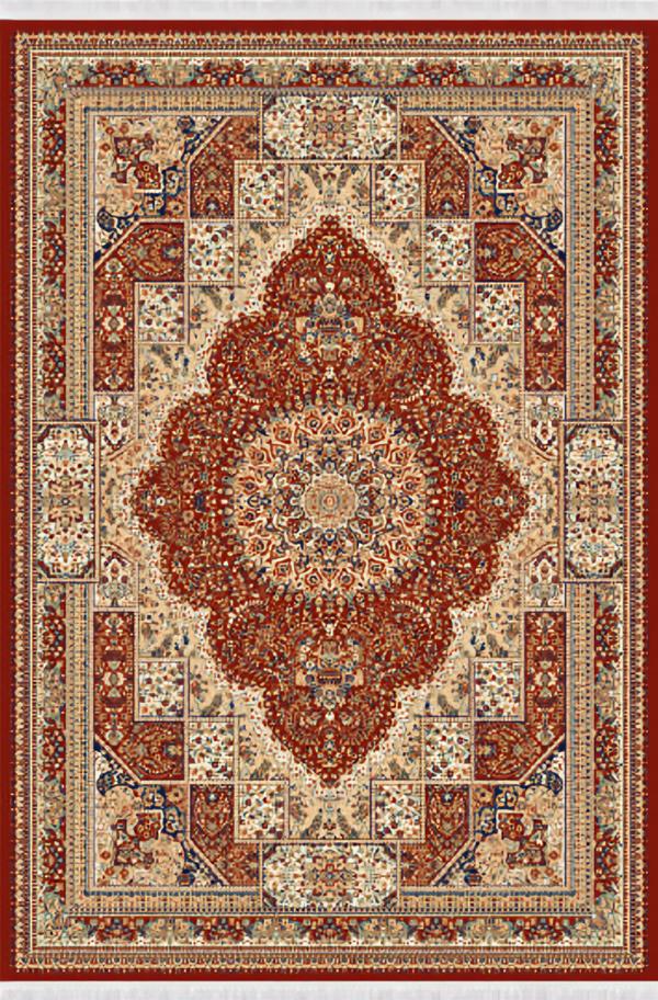 Carpet Traditional Border Oriental Design Art Carpet Red 150x233