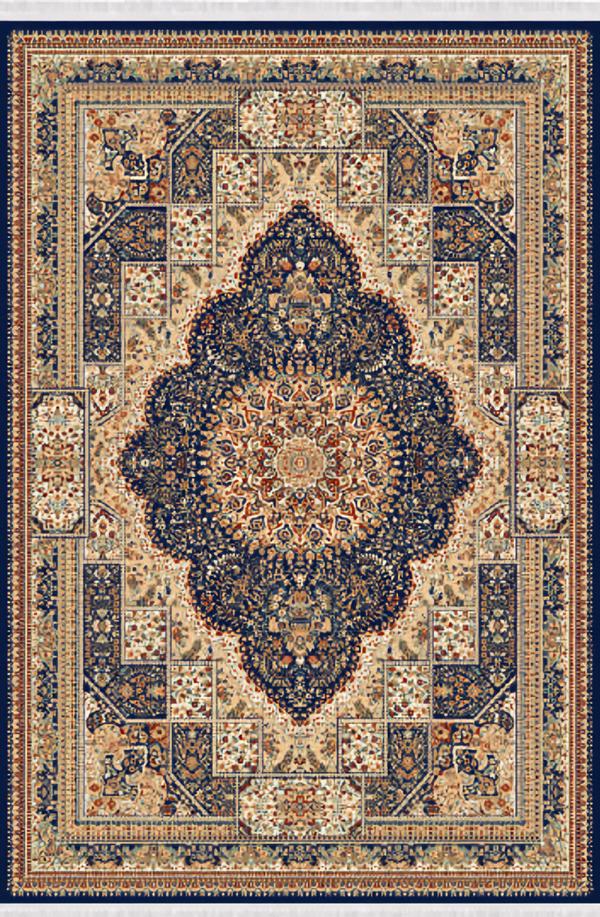 Orient carpet artistic carpet traditional short pile border blue beige 150x233