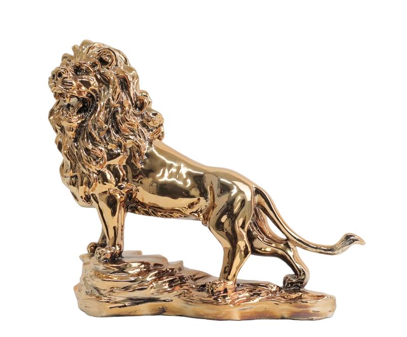 Design Lion Figure Statue Sculpture Figures Sculptures Decoration Gold Color New