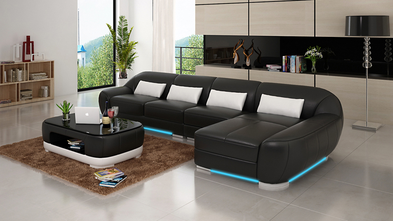 Leather sofa couch living area corner sofa corner ensemble design modern sofa G8022C