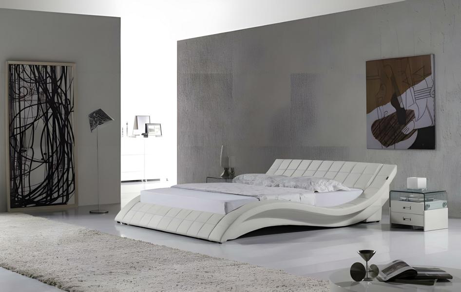 White bed bedroom JV furniture lying surface 180x200 bedroom artificial leather