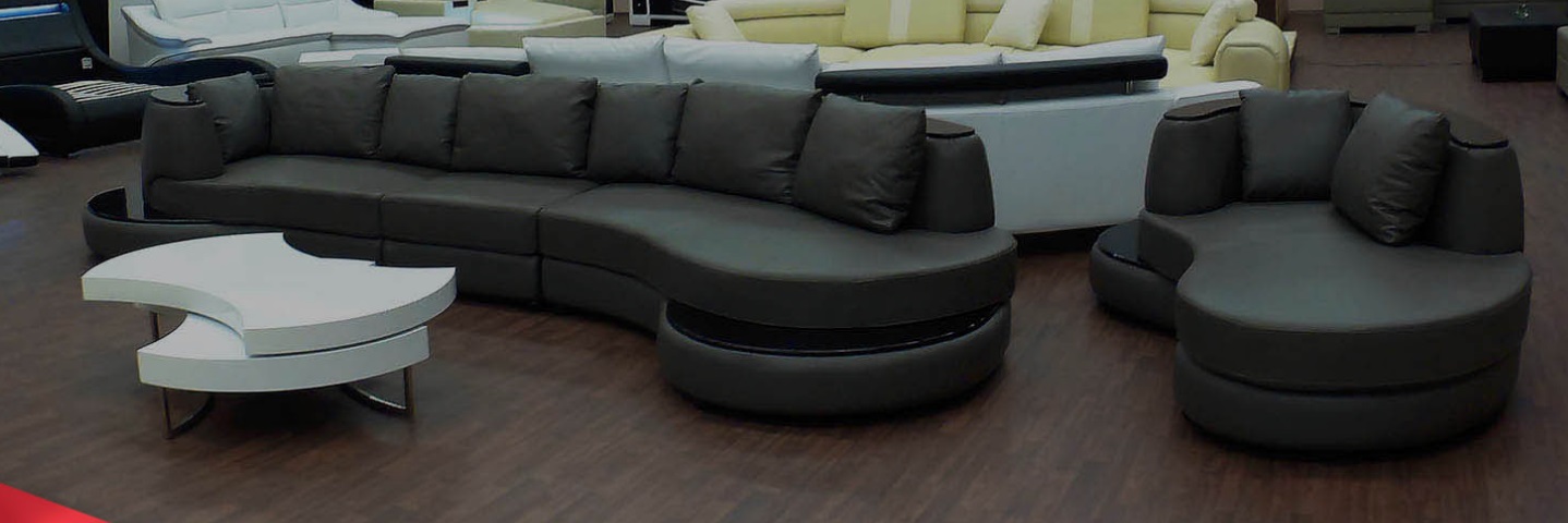 Designer sofa round sofa corner sofa + USB living area leather sofa couch U-shape