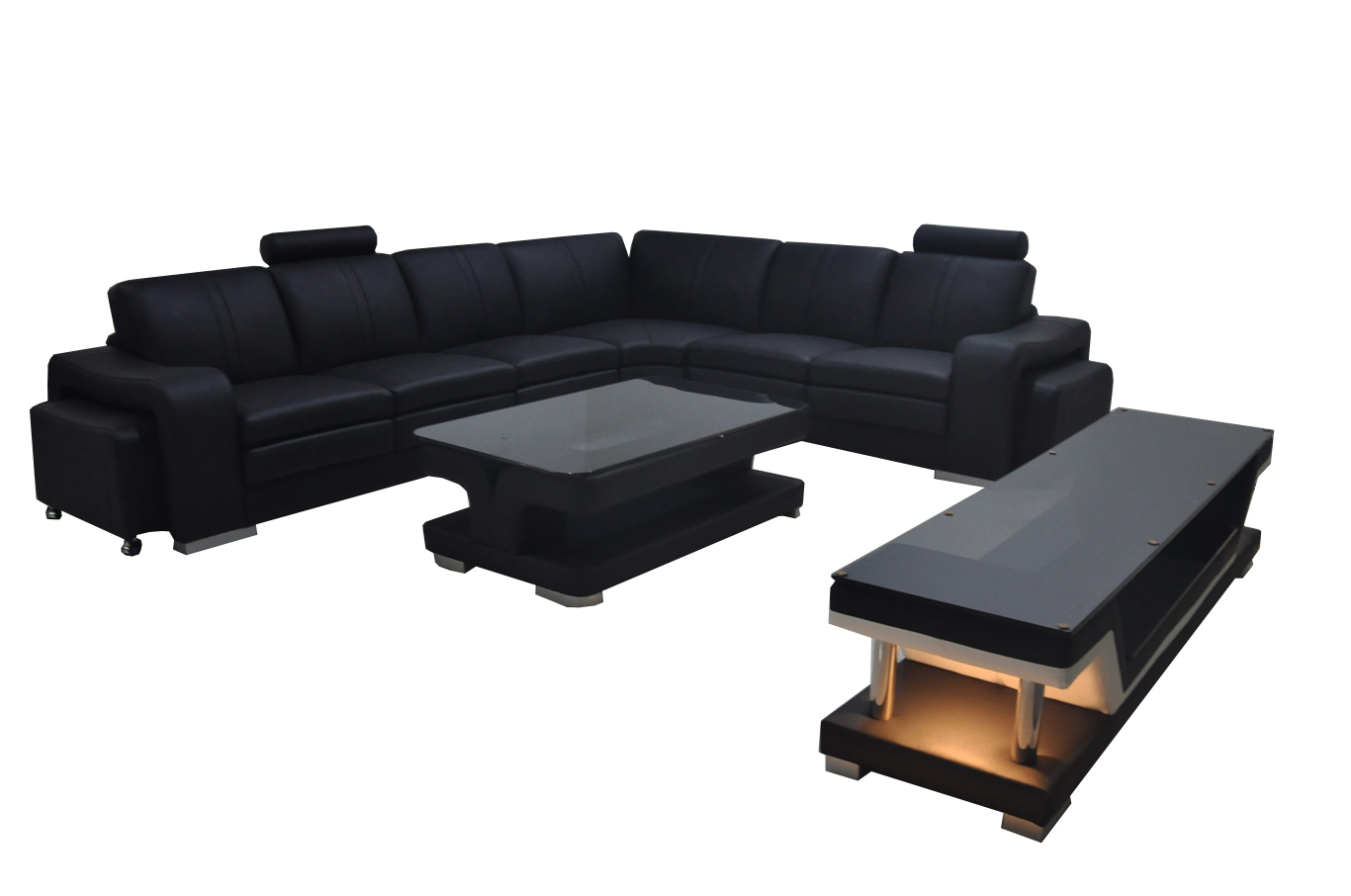 Leather couch with USB, corner living room set design sofa L-shape sofas couches