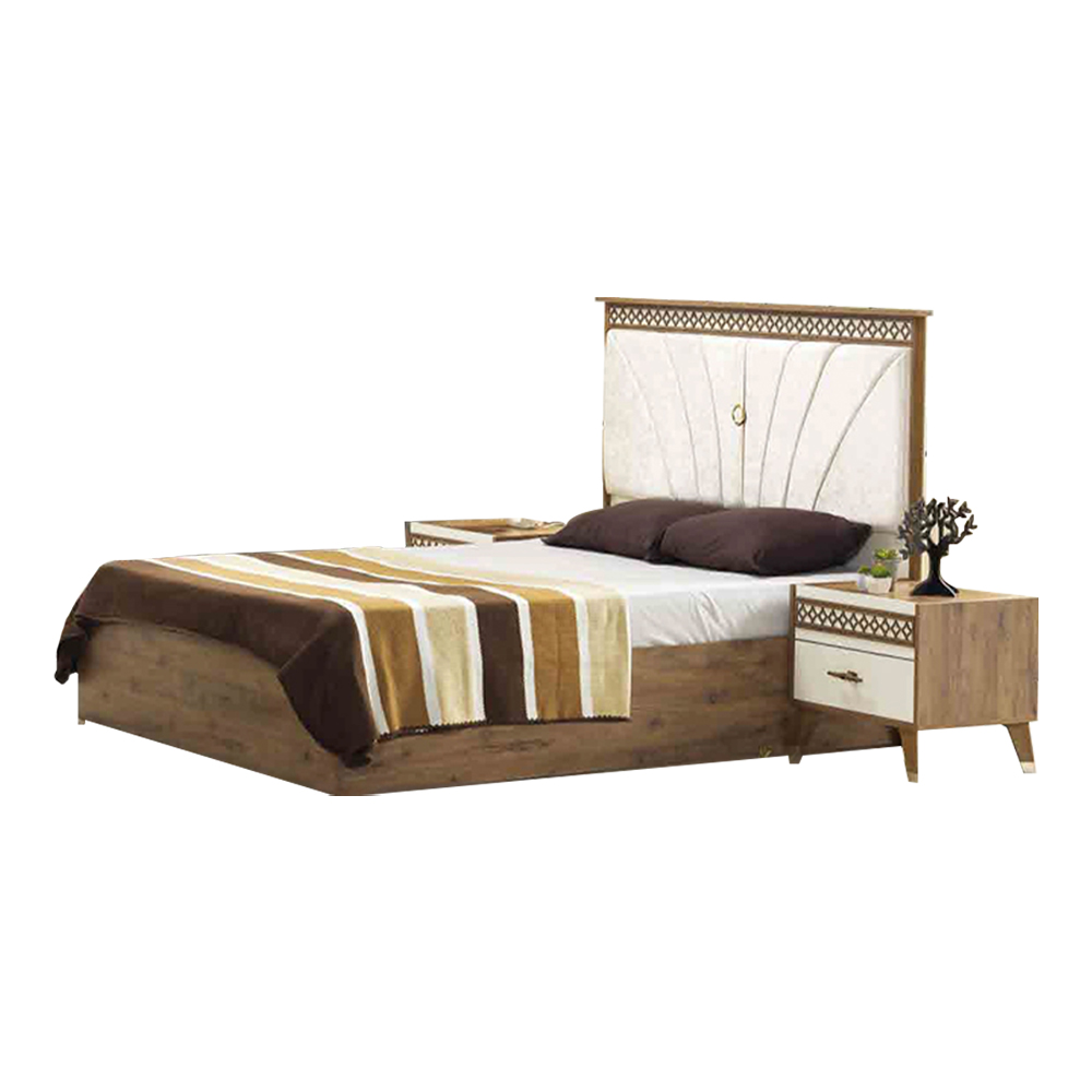 Double bed bedroom bed wooden bed brown bed frame sleeping space