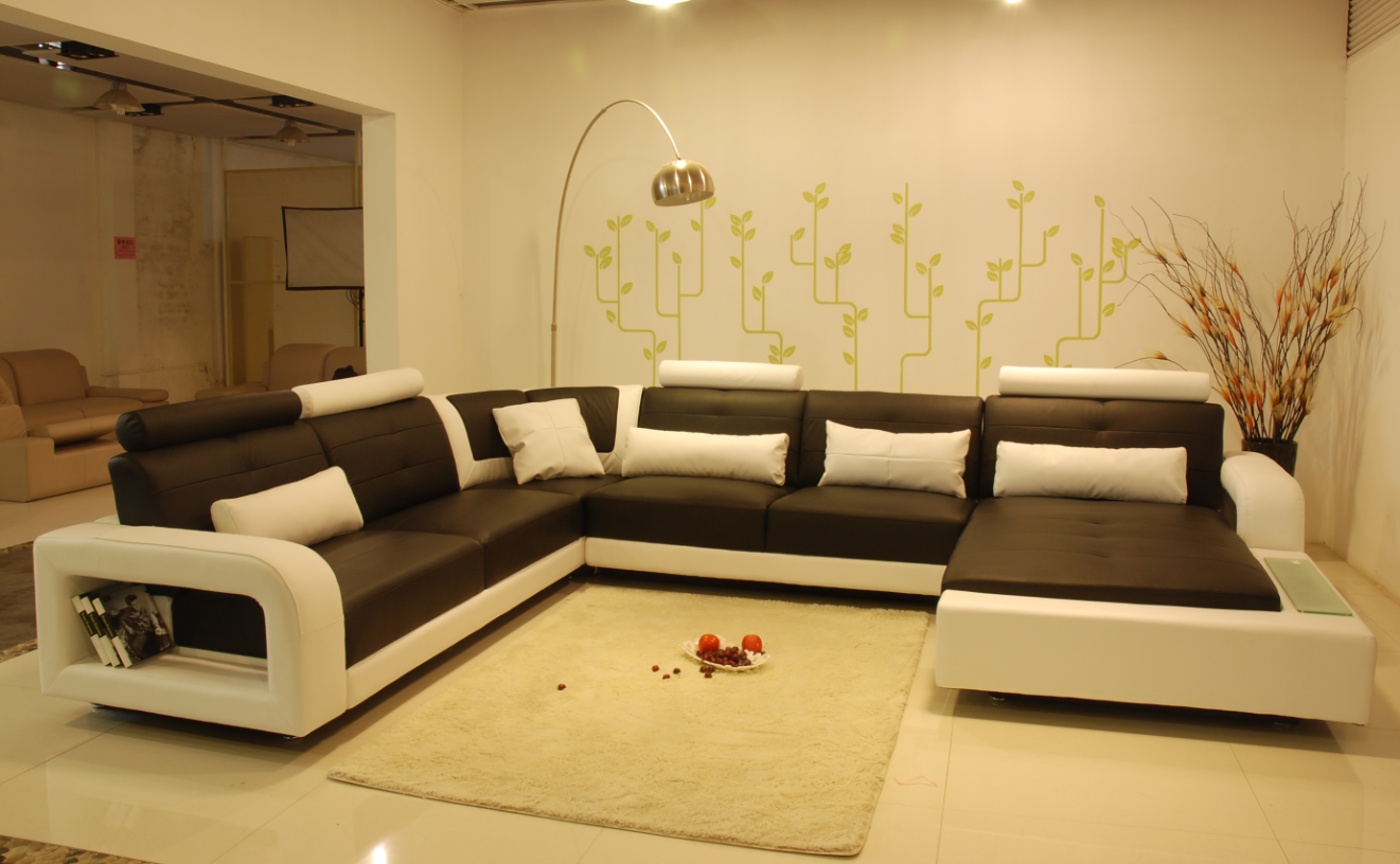 Corner sofa with USB, upholstered sofa, living area seating, corner set, leather textile H2209