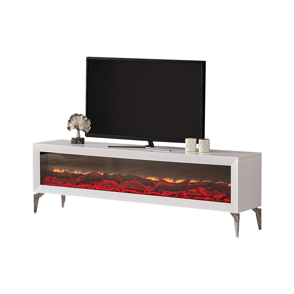 Electric fireplace media TV lowboard TV stand television 154x41 sideboard