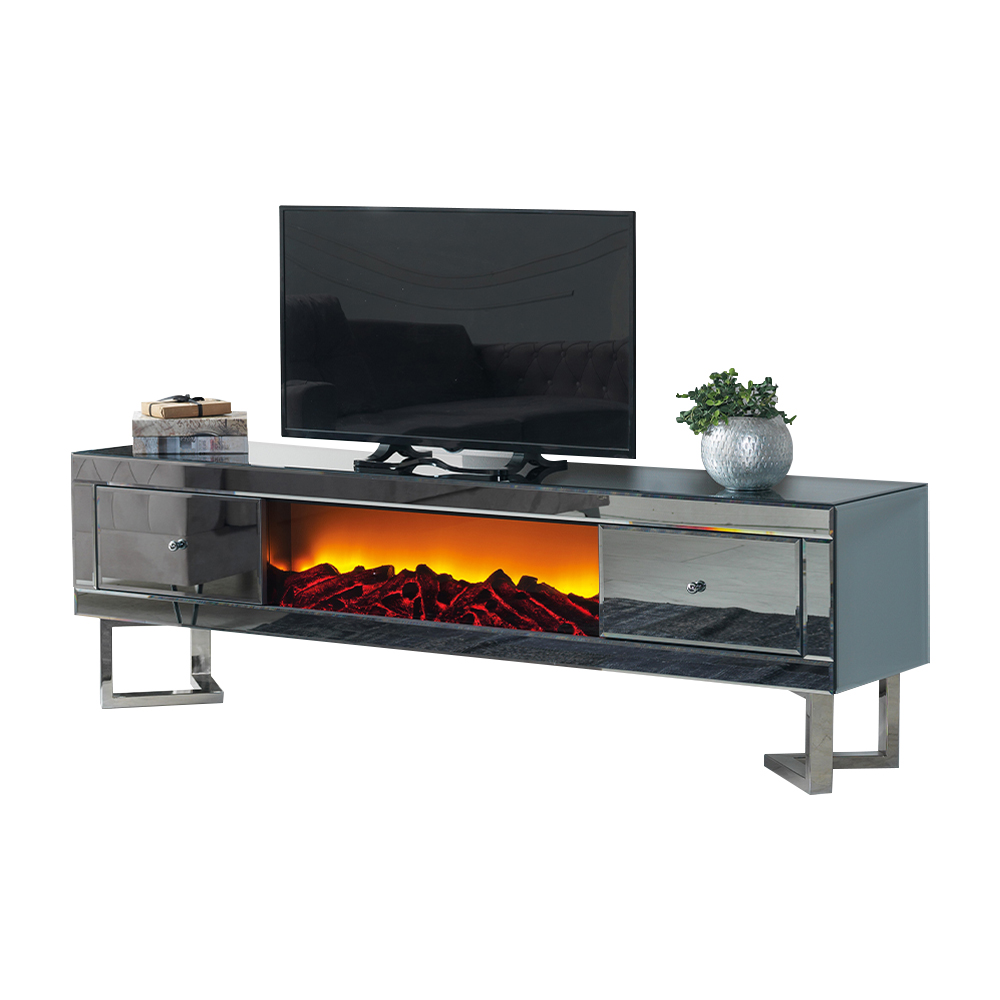 Electric fireplace sideboard media lowboard TV stand