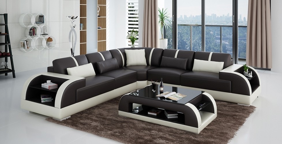 Leather sofa designer sofa couch upholstered corner sofa sofa couch corner couch new Rodos-brown