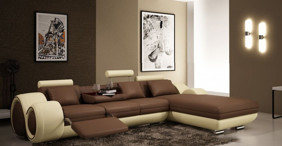 Patented design corner sofa couch upholstered leather corner BERLIN living area