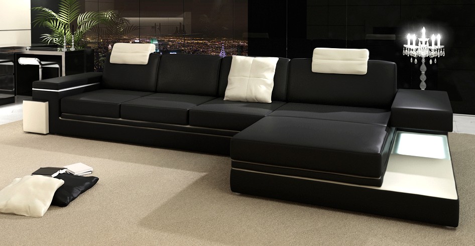 Leather sofa living landscape XXL corner sofa big sofa design couch designer sofa set.