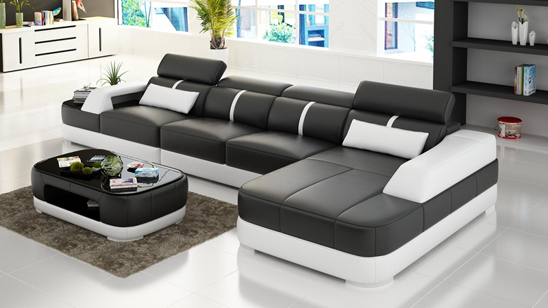 Leather sofa upholstery corner sofa set living landscape living room couch with USB