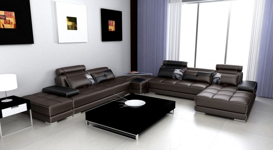 Corner sofa with USB living area leather sofa XXL designer sofas Wolfhagen S/B