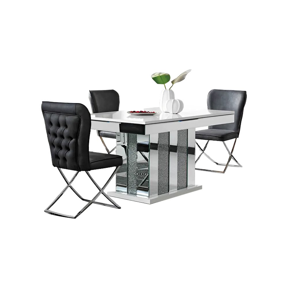 Dining room furniture dining set dining table dining corner chairs 5-piece gray set