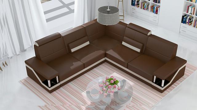 Leather sofa corner couch sofa + USB poster corner set sofas fabric leather set new