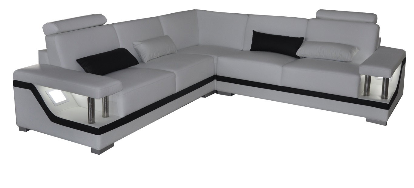 Leather sofa with USB living room set corner group modern design sofa L-shape L6002