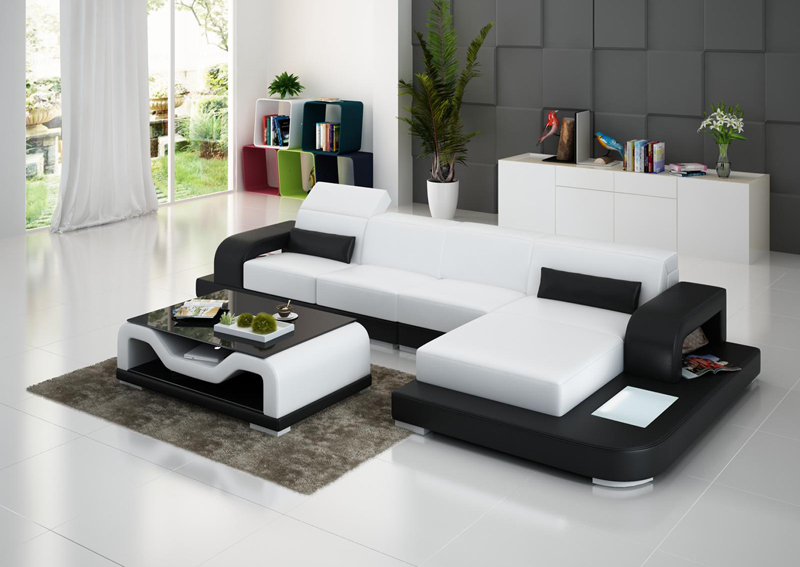 Leather sofa with USB corner living room set corner sofa corner unit couch design sofa G8006C