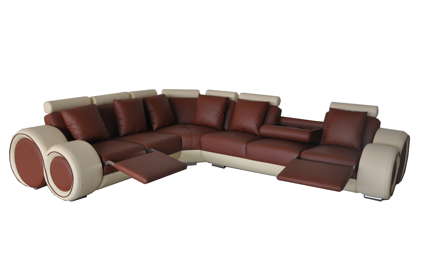 Design Leather Cushion XXL Seat Room Sofa with USB Design Corner Sofa Set New