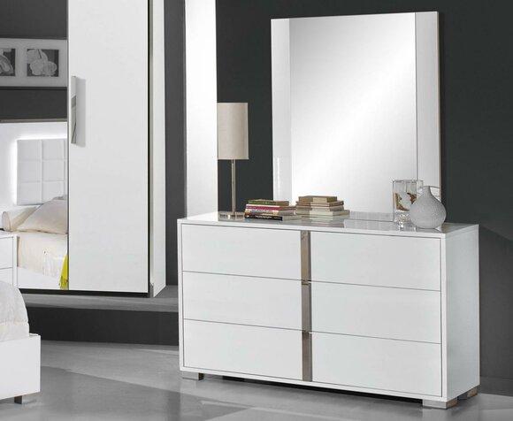 Set Chest of Drawers Mirror Modern Chests of Drawers Wood Design 2pcs Bedroom Set New